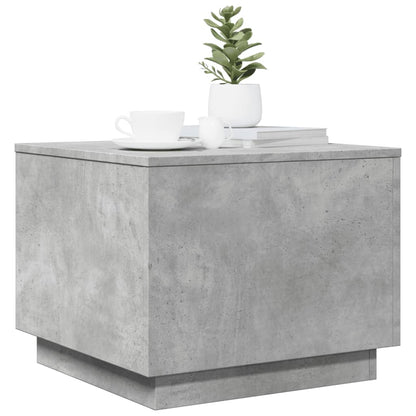Tavolino da Salotto con Luci LED Grigio Cemento 50x50x40 cm | homemem39