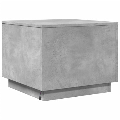 Tavolino da Salotto con Luci LED Grigio Cemento 50x50x40 cm | homemem39