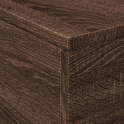 Tavolino da Salotto con Luci LED Rovere Marrone 50x50x40 cm