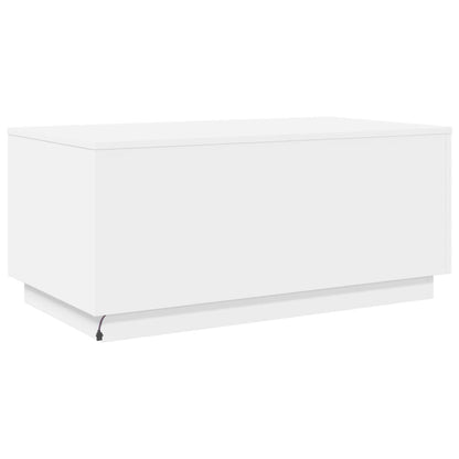Tavolino da Soggiorno con Luci LED Bianco 90x50x40 cm | homemem39