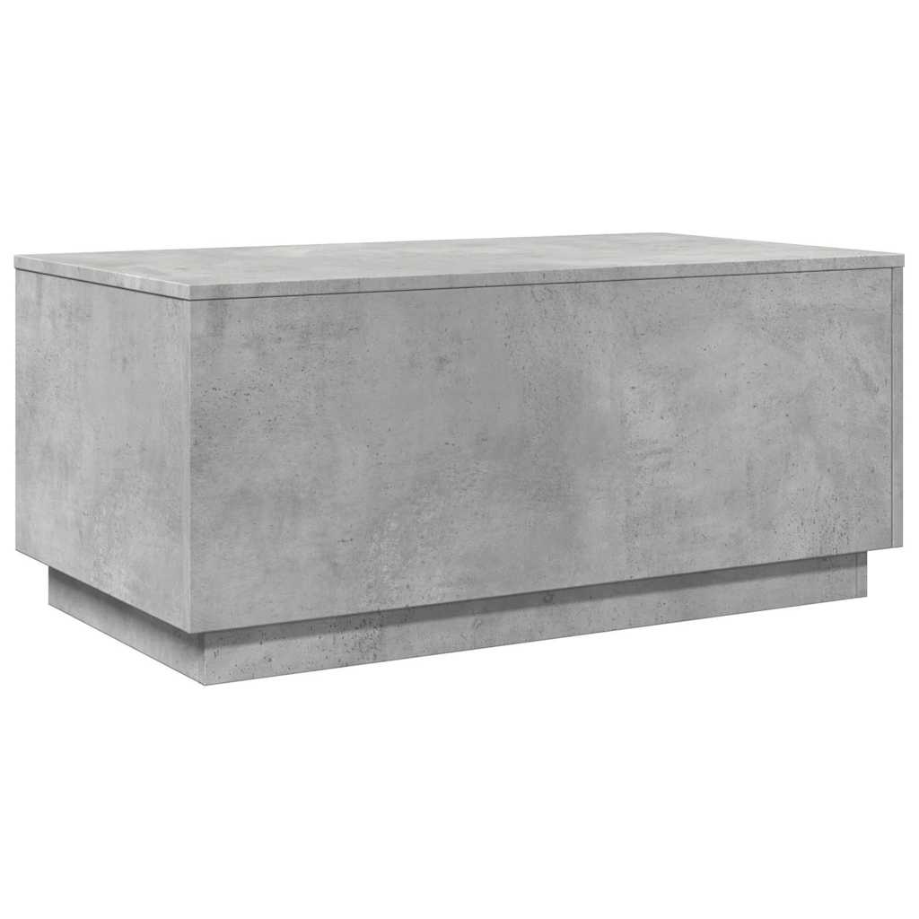 Tavolino da Soggiorno con Luci LED Grigio Cemento 90x50x40 cm | homemem39