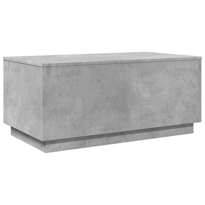 Tavolino da Soggiorno con Luci LED Grigio Cemento 90x50x40 cm | homemem39