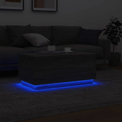 Tavolino da Soggiorno con Luci LED Grigio Sonoma 90x50x40 cm | homemem39