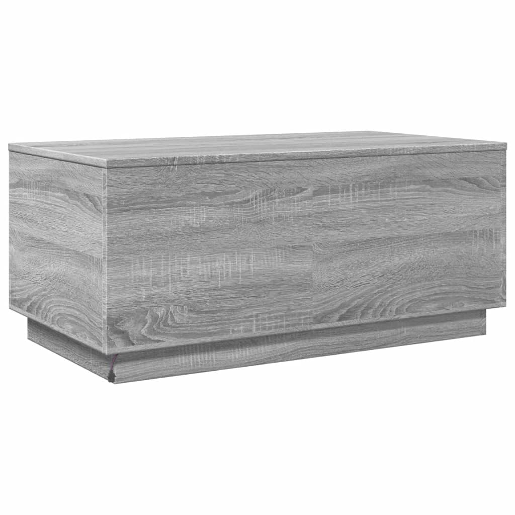 Tavolino da Soggiorno con Luci LED Grigio Sonoma 90x50x40 cm | homemem39