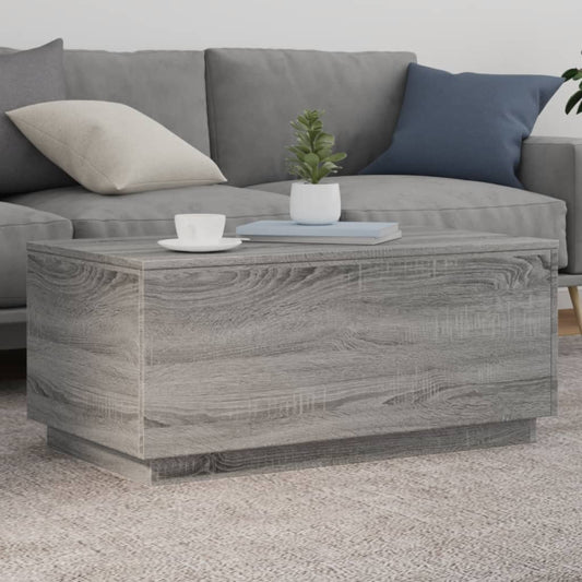 Tavolino da Soggiorno con Luci LED Grigio Sonoma 90x50x40 cm | homemem39