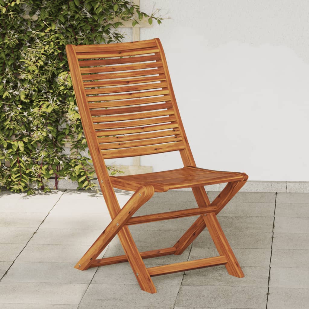 Sedie da Giardino Pieghevoli 2 pz in Legno Massello di Acacia | homemem39