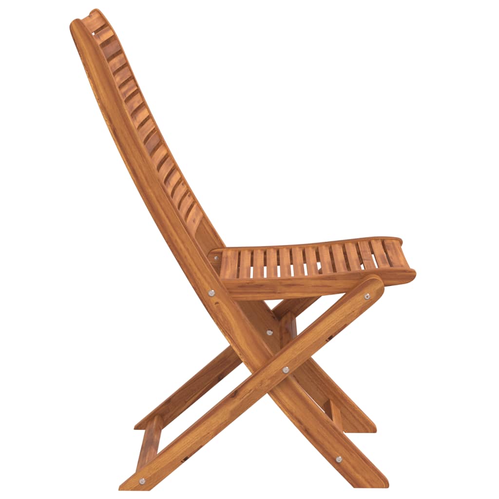 Sedie da Giardino Pieghevoli 4pz in Legno Massello di Acacia