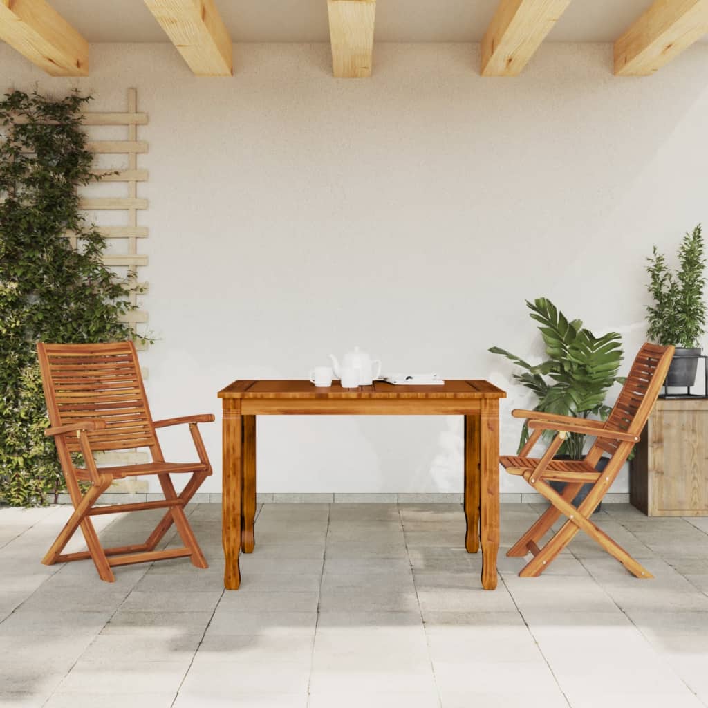 Sedie da Giardino Pieghevoli con Braccioli 2pz Massello Acacia | homemem39
