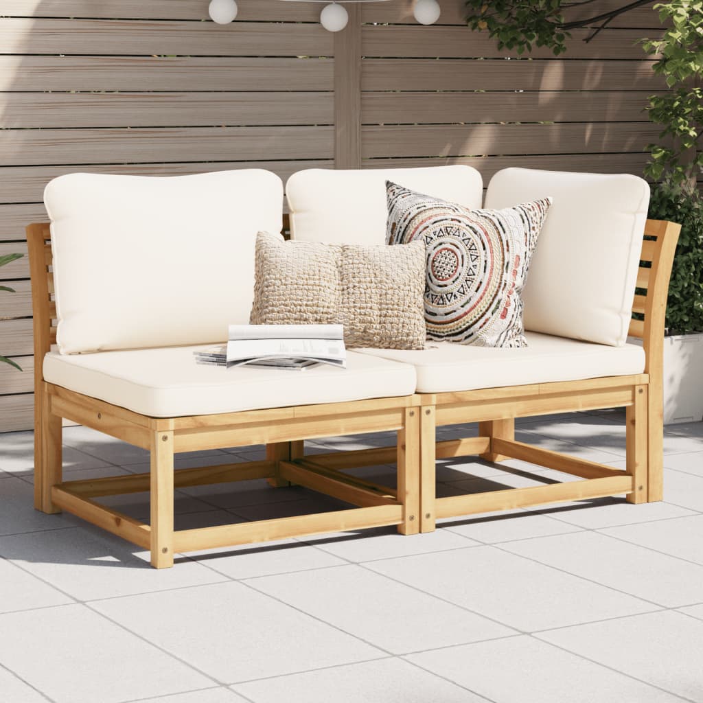 Set Salotto da Giardino 2 pz con Cuscini Legno Massello Acacia - homemem39