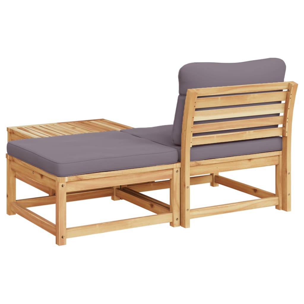 Set Mobili da Giardino 3pz con Cuscini Legno Massello di Acacia - homemem39