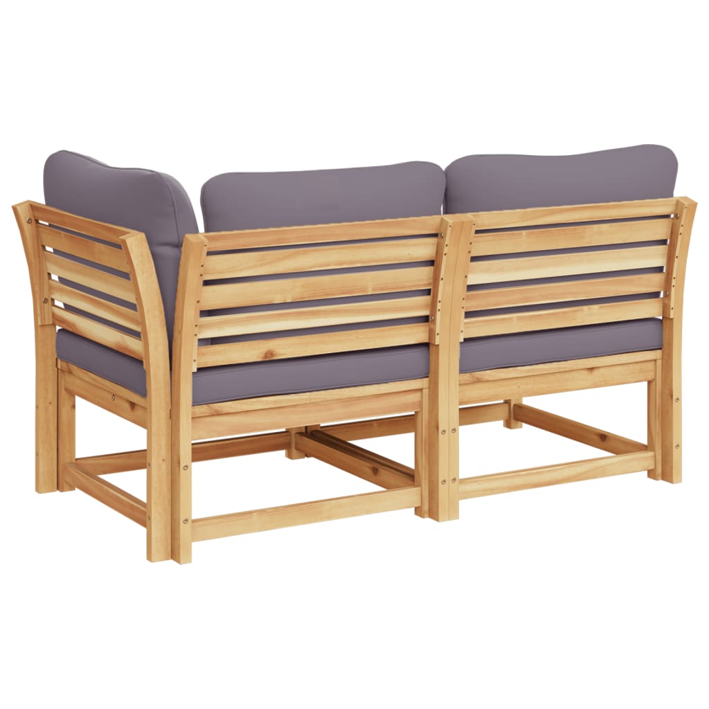 Set Salotto da Giardino 2 pz con Cuscini Legno Massello Acacia - homemem39