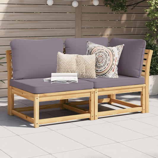 Set Salotto da Giardino 2 pz con Cuscini Legno Massello Acacia - homemem39