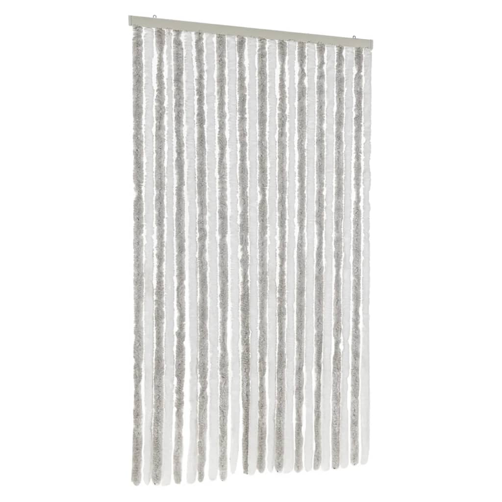 Tenda Antimosche Grigia Chiaro e Bianca 100x220 cm in Ciniglia - homemem39