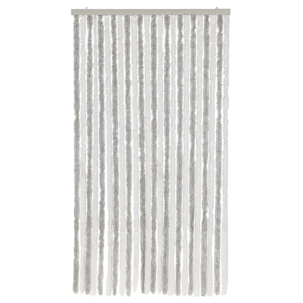 Tenda Antimosche Grigia Chiaro e Bianca 100x220 cm in Ciniglia - homemem39