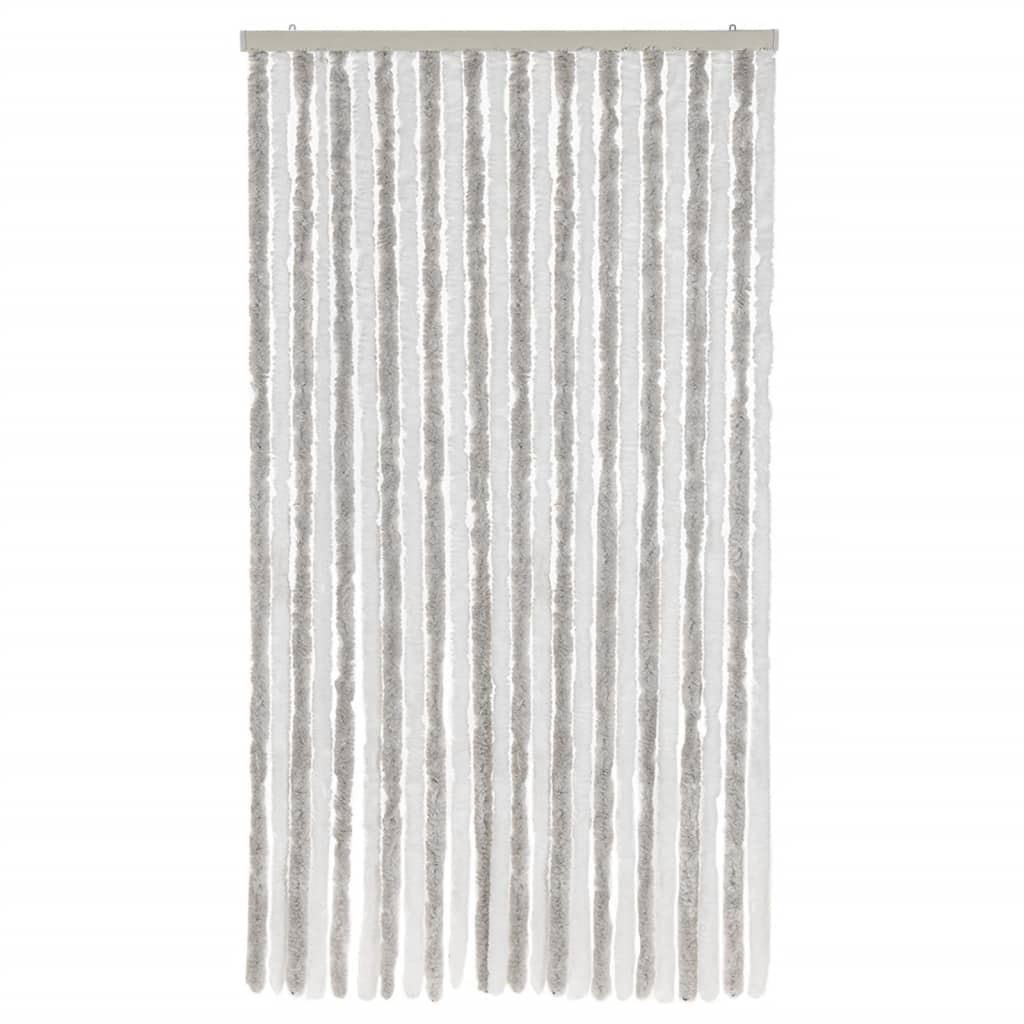 Tenda Antimosche Grigia Chiaro e Bianca 100x230 cm in Ciniglia - homemem39