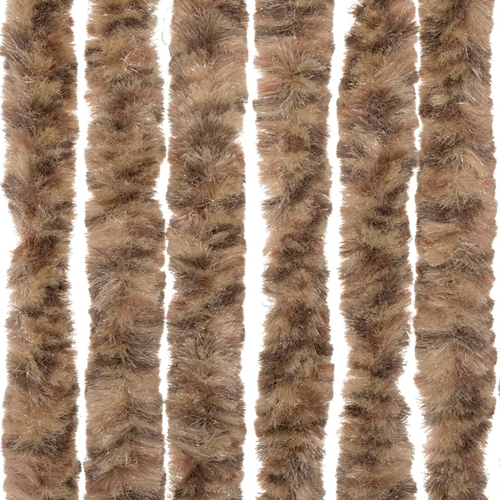 Tenda Antimosche Beige e Marrone Scuro 56x185 cm in Ciniglia - homemem39