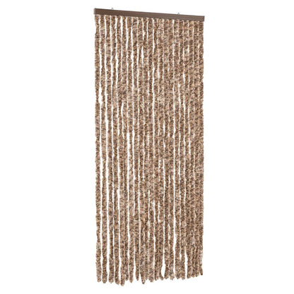 Tenda Antimosche Beige e Marrone Scuro 90x200 cm in Ciniglia - homemem39