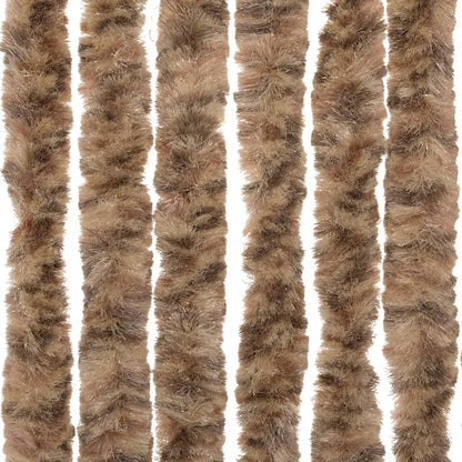 Tenda Antimosche Beige e Marrone Scuro 90x200 cm in Ciniglia - homemem39