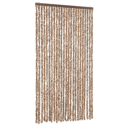 Tenda Antimosche Beige e Marrone Scuro 100x200 cm in Ciniglia - homemem39