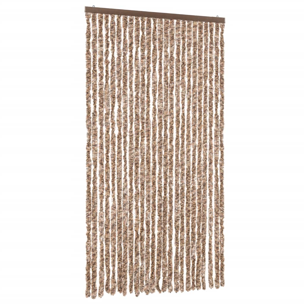 Tenda Antimosche Beige e Marrone Scuro 100x220 cm in Ciniglia - homemem39
