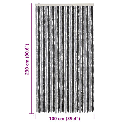 Tenda Antimosche Grigia e Nera 100x230 cm in Ciniglia - homemem39