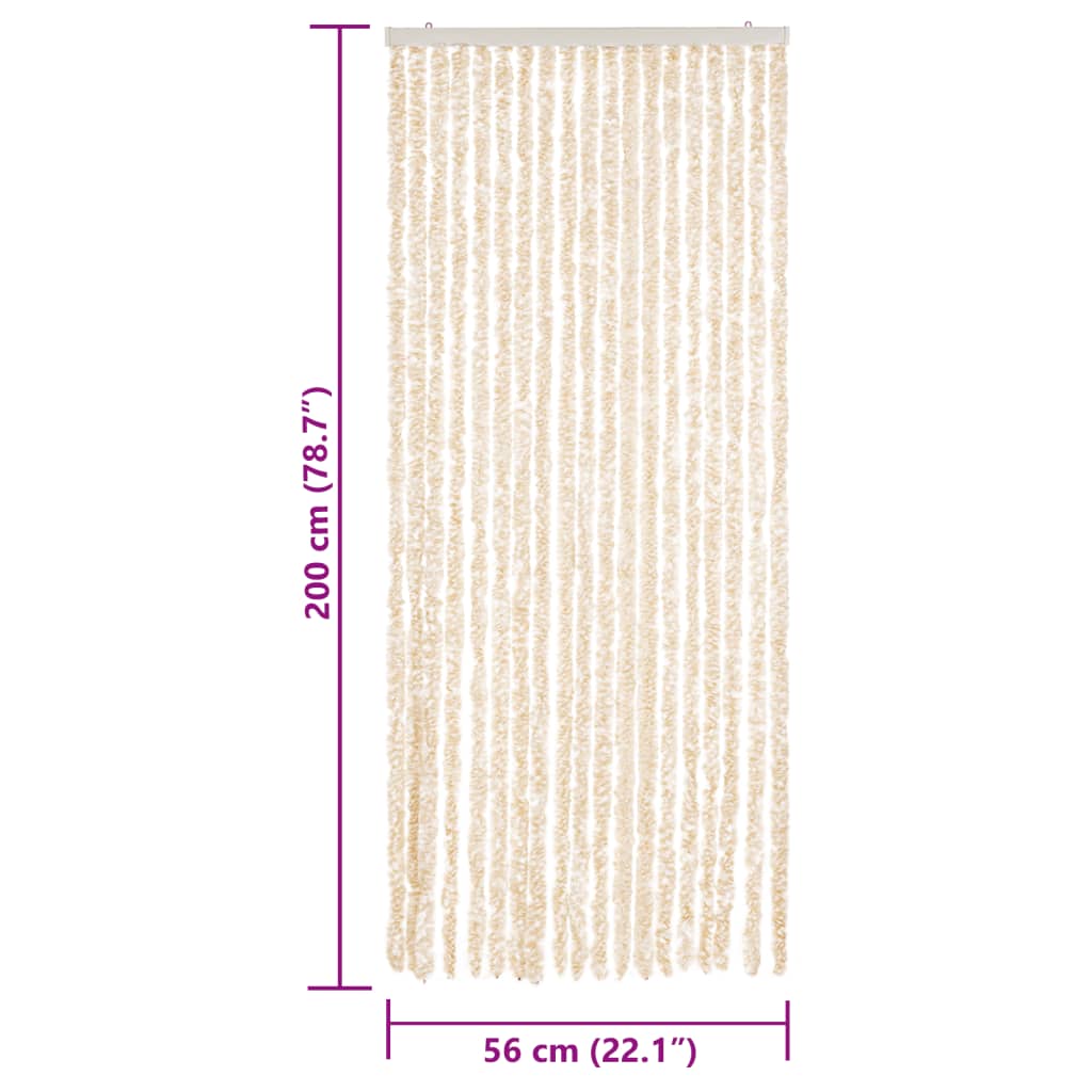 Tenda Antimosche Beige e Bianca 56x200 cm in Ciniglia - homemem39