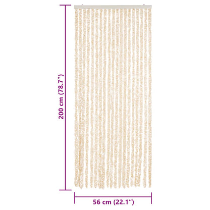 Tenda Antimosche Beige e Bianca 56x200 cm in Ciniglia - homemem39