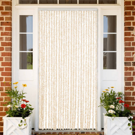 Tenda Antimosche Beige e Bianca 100x220 cm in Ciniglia - homemem39