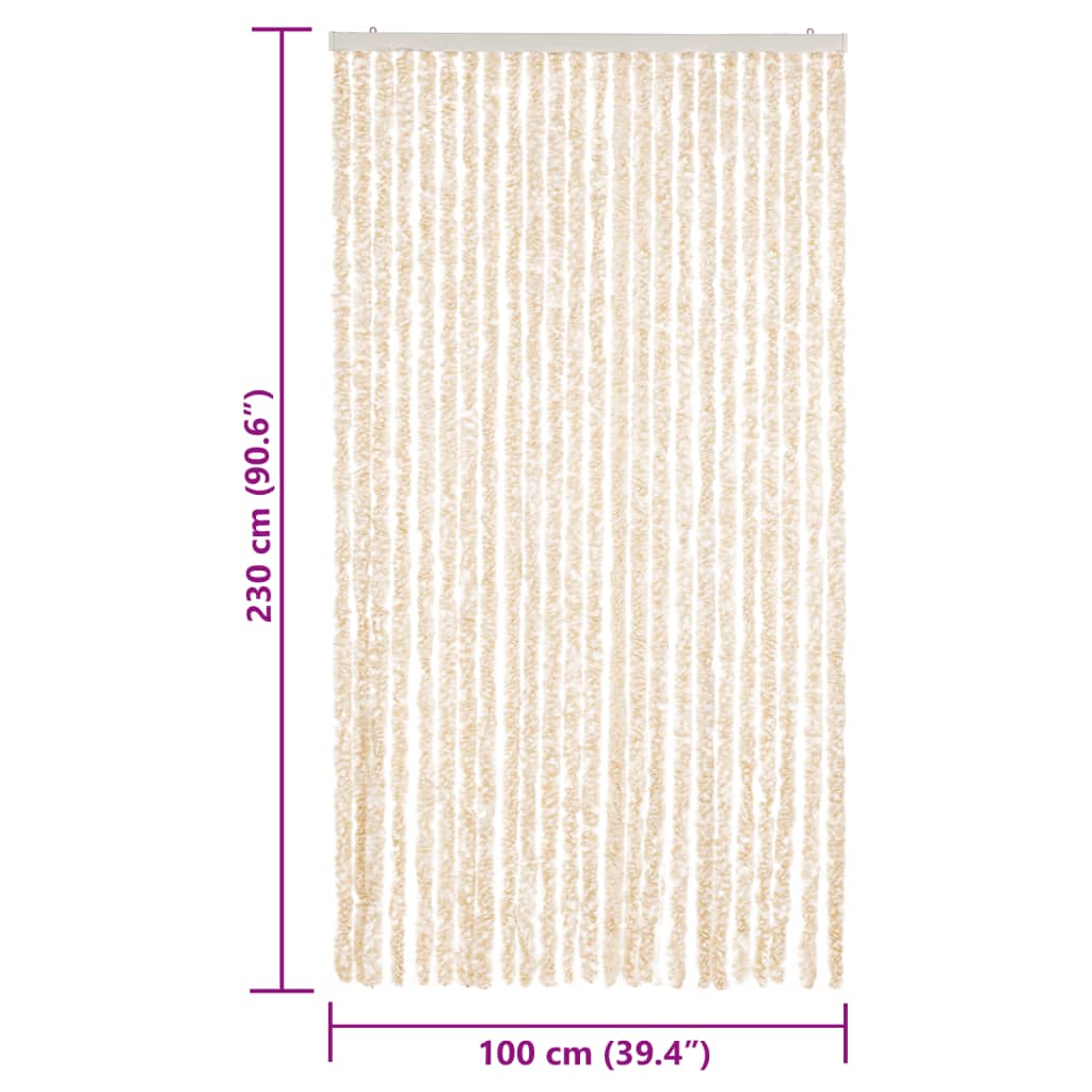 Tenda Antimosche Beige e Bianca 100x230 cm in Ciniglia - homemem39