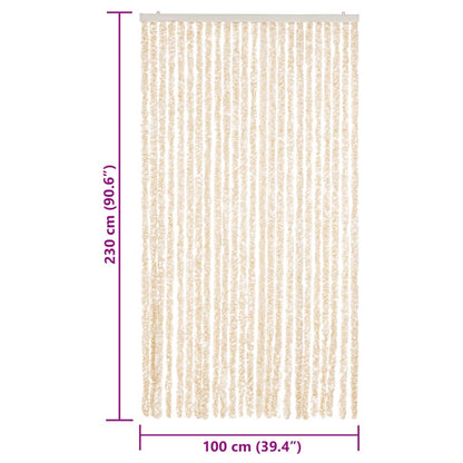Tenda Antimosche Beige e Bianca 100x230 cm in Ciniglia - homemem39