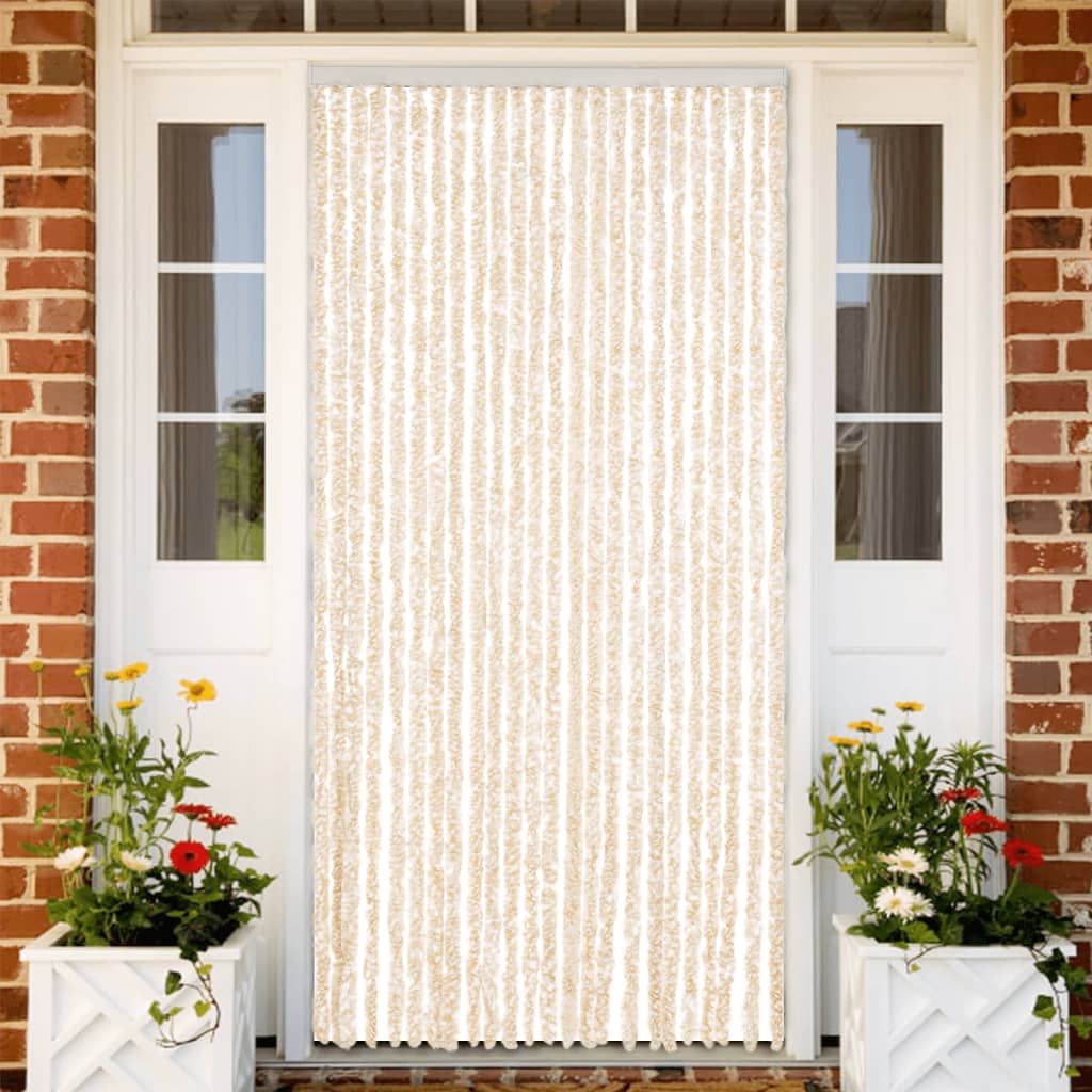 Tenda Antimosche Beige e Bianca 100x230 cm in Ciniglia - homemem39