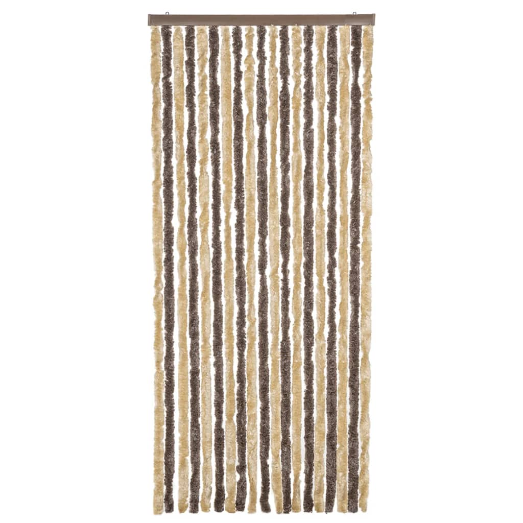 Tenda Antimosche Marrone Scuro e Beige 56x200 cm in Ciniglia - homemem39