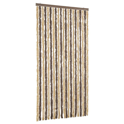 Tenda Antimosche Marrone Scuro e Beige 90x220 cm in Ciniglia - homemem39