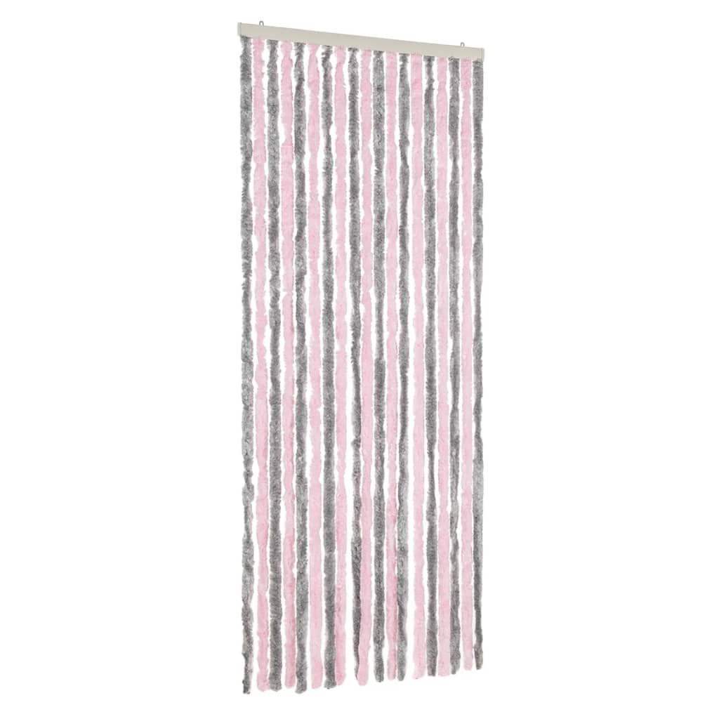 Tenda Antimosche Grigio Argento e Rosa 56x185 cm in Ciniglia - homemem39