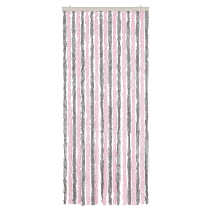 Tenda Antimosche Grigio Argento e Rosa 56x200 cm in Ciniglia