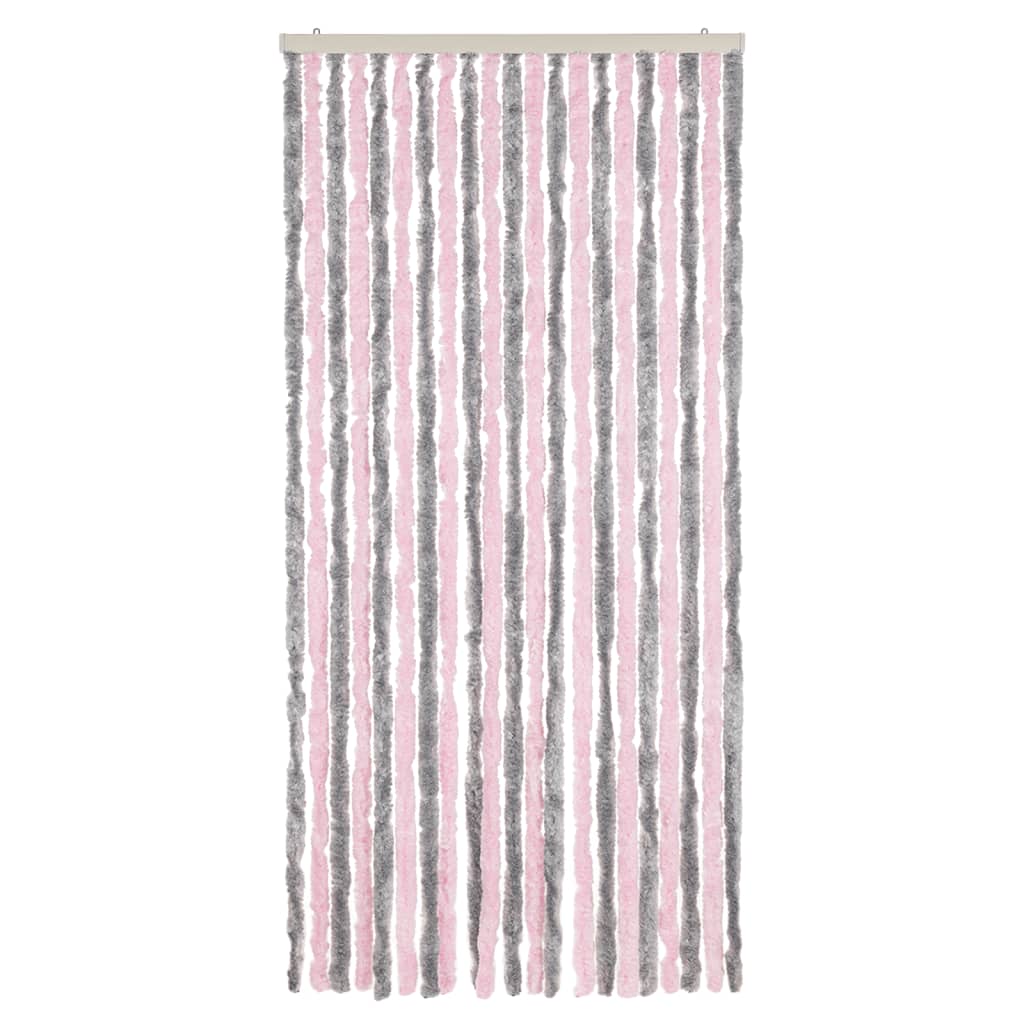 Tenda Antimosche Grigio Argento e Rosa 90x200 cm in Ciniglia - homemem39