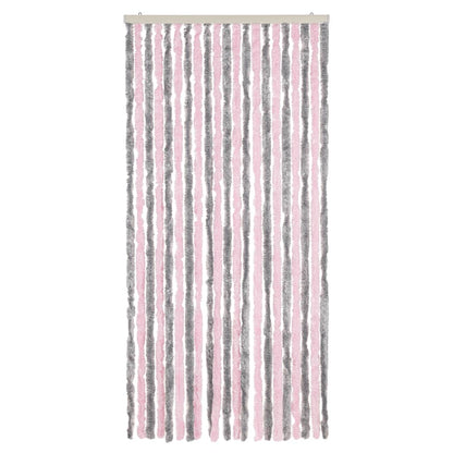 Tenda Antimosche Grigio Argento e Rosa 90x200 cm in Ciniglia - homemem39