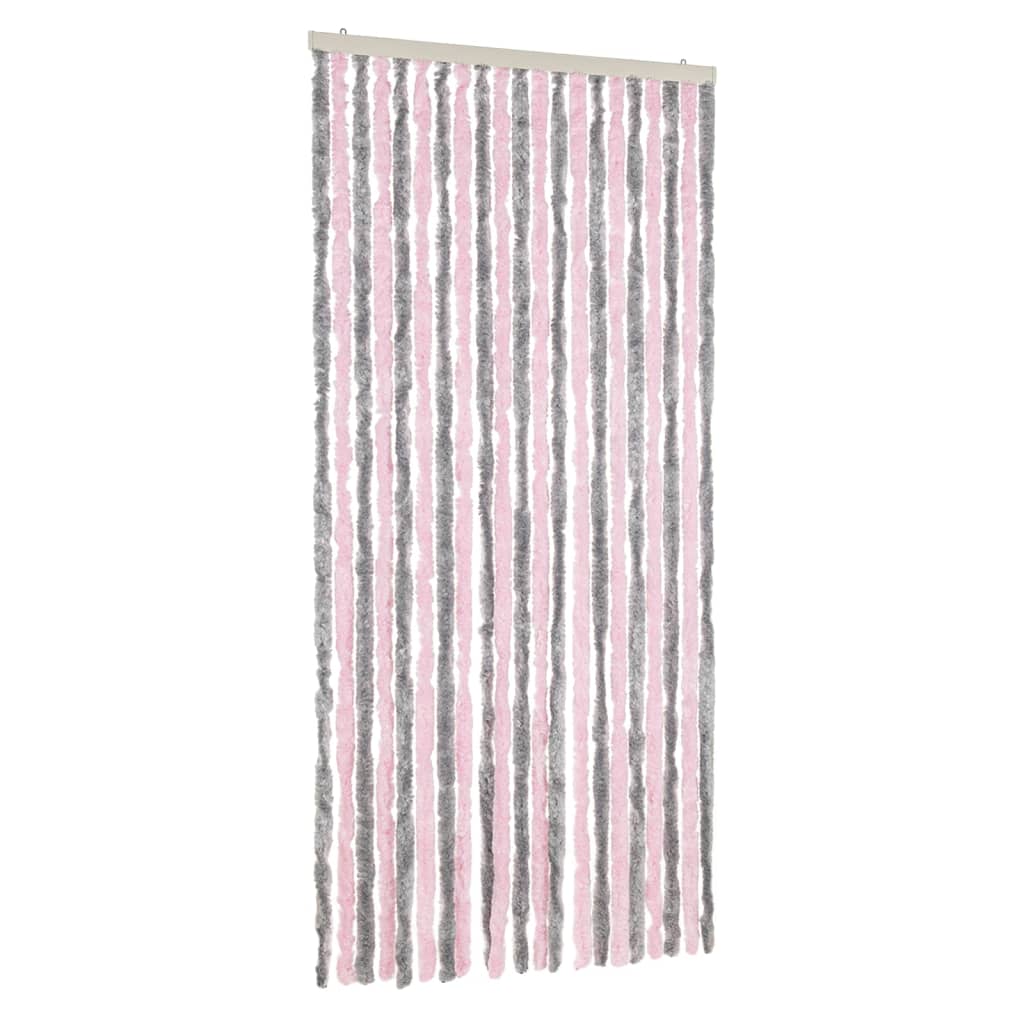 Tenda Antimosche Grigio Argento e Rosa 90x220 cm in Ciniglia - homemem39