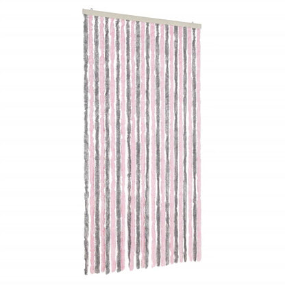 Tenda Antimosche Grigio Argento e Rosa 100x220 cm in Ciniglia - homemem39