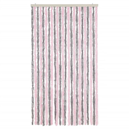 Tenda Antimosche Grigio Argento e Rosa 100x220 cm in Ciniglia - homemem39