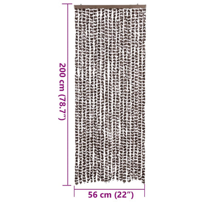 Tenda Antimosche Marrone e Bianca 56x200 cm in Ciniglia - homemem39