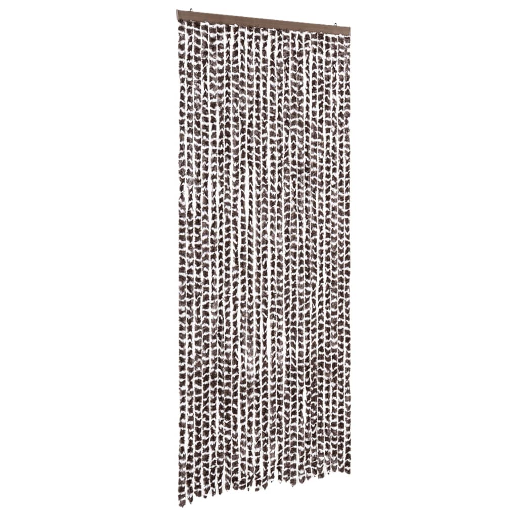 Tenda Antimosche Marrone e Bianca 100x230 cm in Ciniglia | homemem39