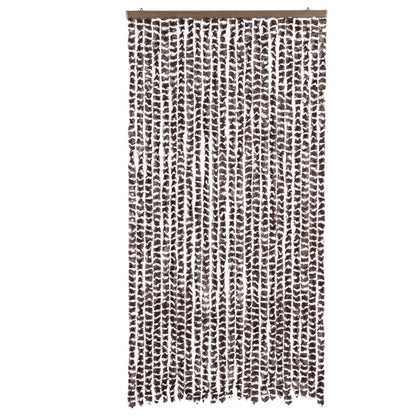 Tenda Antimosche Marrone e Bianca 100x230 cm in Ciniglia - homemem39