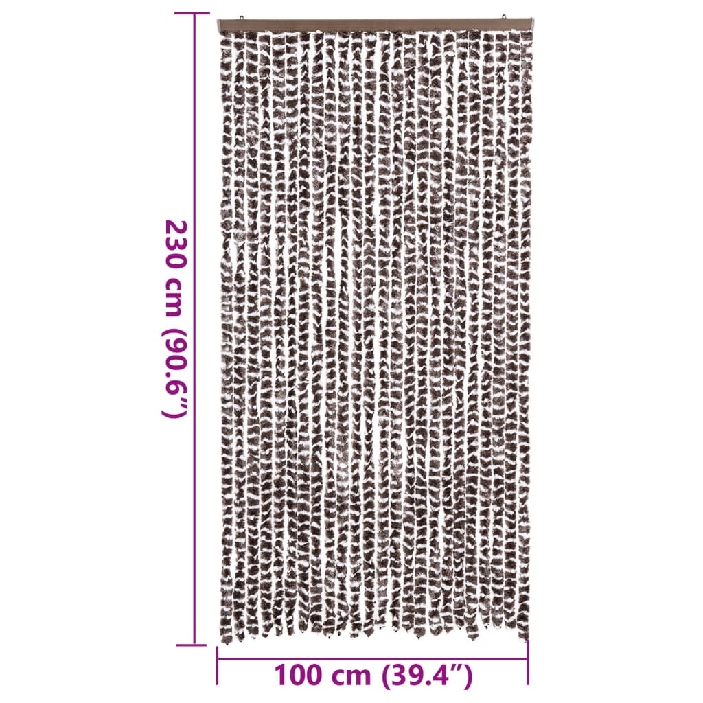 Tenda Antimosche Marrone e Bianca 100x230 cm in Ciniglia - homemem39