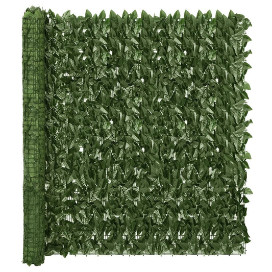 Schermo Privacy da Balcone con Foglie Verde Scuro 300x150 cm | homemem39