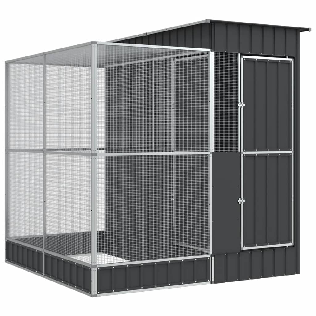 Voliera con Estensione Argento 209x203x216 cm Acciaio | homemem39