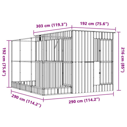 Voliera con Estensione Argento 290x303x216 cm Acciaio | homemem39
