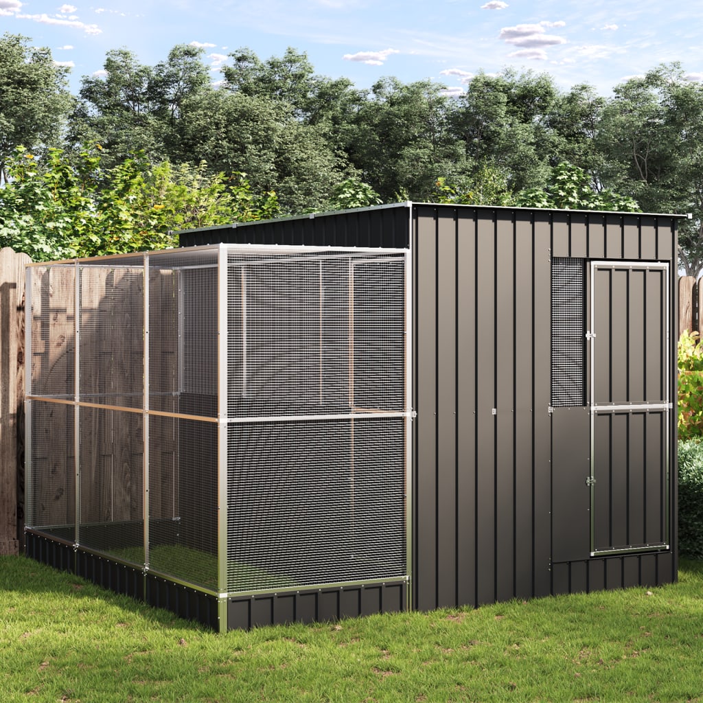 Voliera con Estensione Argento 290x303x216 cm Acciaio | homemem39