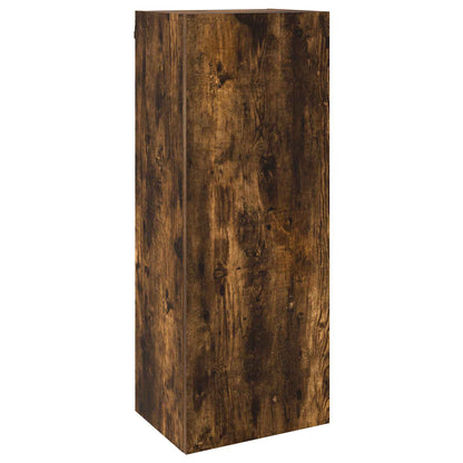 Mobili TV a Muro 5pz Rovere Fumo in Legno Multistrato