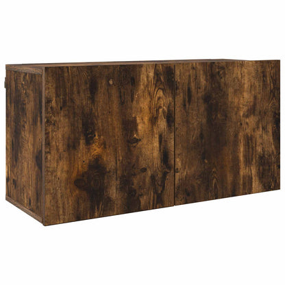 Mobili TV a Muro 5pz Rovere Fumo in Legno Multistrato